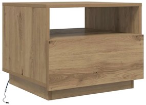vidaXL Τραπεζάκι Σαλονιού με LED Artisan Δρυς 50x49x40 εκ.