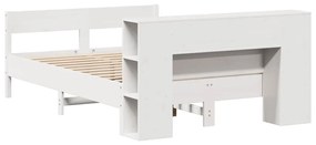 vidaXL Κρεβάτι Βιβλιοθήκη Χωρίς Στρώμα 140x200 εκ Μασίφ Ξύλο Πεύκο