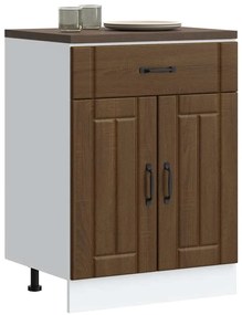 ντουλάπι βάσης κουζίνας Lucca Καφέ Δρυς κατασκευασμένο ξύλο