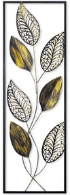 Διακοσμητικό Τοίχου Leaf 891TNL1567 90x5x32cm Black-Gold Wallity Μέταλλο
