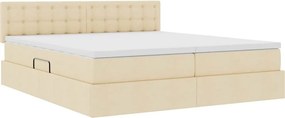 vidaXL Κρεβάτι Αποθήκης με στρώμα Κρέμ 180 x 200 cm Τεχνητό Δέρμα