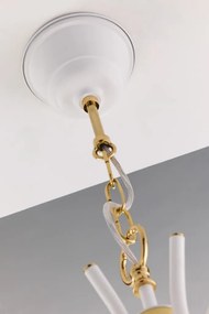 Κρεμαστό Πολύφωτο Samba Φ78cm 5xE27 Λευκό με Χρυσό