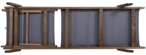 ΞΑΠΛΩΣΤΡΑ MILOS  ΞΥΛΟ ΟΞΙΑΣ ΣΕ ΚΑΡΥΔΙ-ΓΚΡΙ TEXTILENE 204x65x31,5-92,5Υεκ.