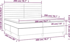 vidaXL Κρεβάτι Boxspring με Στρώμα Κρεμ 200x200 εκ. Υφασμάτινο