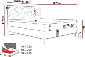 Επενδυμένο κρεβάτι Letra-Mpez-160 x 200