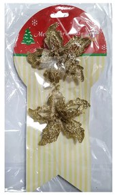 Σετ Χριστουγεννιάτικα Στολίδια Λουλούδι 9εκ. 2τεμ