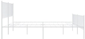 vidaXL Πλαίσιο Κρεβατιού με Κεφαλάρι&amp;Ποδαρικό Λευκό 193x203εκ. Μέταλλο