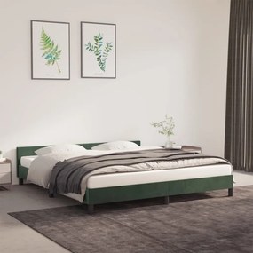 Πλαίσιο Κρεβατιού με Κεφαλάρι Σκ. Πράσινο 180x200 εκ. Βελούδινο - Πράσινο