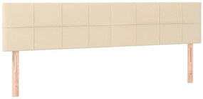 vidaXL Κρεβάτι Boxspring με Στρώμα Κρεμ 180x200 εκ. Υφασμάτινο