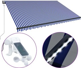 vidaXL Ηλεκτρική τέντα με LED και αισθητήρα 5 x 3 m