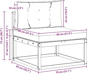 vidaXL Σειρά Καναπέ Εξωτερικού 3 pcs Άσπρο και Ανθρακί Πολυεστέρας