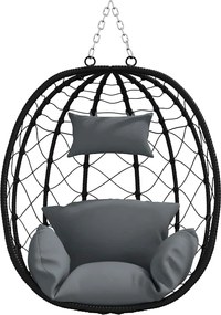 vidaXL Κρεμαστή καρέκλα αυγό Ανθρακί 91,5 x 60 x 110 εκ.