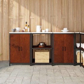 vidaXL Σετ Αποθήκευσης Κουζίνας HATTEM 3 pcs Σκ rusty Ατσάλι