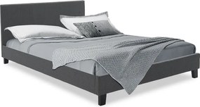 Κρεβάτι Nevil pakoworld 150x200 με ύφασμα χρώμα ανθρακί