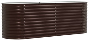 vidaXL Ψηλή Κρεβατοκάμαρα Κήπου Καφέ 240x80x81 εκ από Γαλβανισμένο Χάλυβα