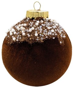 Χριστουγεννιάτικες Μπάλες Βελούδινες (Σετ 2Τμχ) 26260 12cm Brown