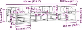vidaXL Σειρά Καναπέ Εξωτερικού με μαξιλάρι 7 pcs Λευκό και Μπεζ