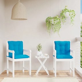 vidaXL Μαξιλάρια Καρέκλας Κήπου με Πλάτη 2 τεμ. Μπλε 100x50x7εκ Ύφασμα