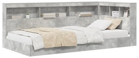 vidaXL Κρεβάτι Βιβλιοθήκης Γκρίζο 75x190 εκ Κατασκευασμένο Ξύλο