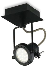 Φωτιστικό Οροφής - Σποτ Techno SPOT-TECHNO-1 NER Ρυθμιζόμενο 1xGU10 5W Led 12x16cm Black Intec Μέταλλο