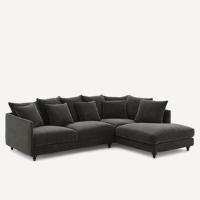 Γωνιακός καναπές-κρεβάτι από βελούδο, Lazare