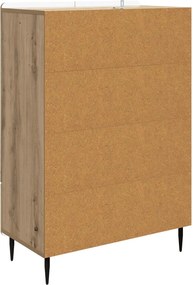 vidaXL Πλαϊνό γραφείο Artisan Δρυς 66 x 34,5 x 97 εκ.