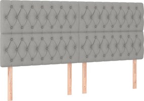 vidaXL Κρεβάτι Boxspring με Στρώμα &amp; LED Αν.Γκρι 180x200εκ. Υφασμάτινο