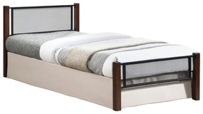 Κρεβάτι RAYVEN Μονό Μέταλλο Μαύρο - Ξύλο Dirty oak 90x190 εκ.