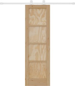 vidaXL Συρόμενη Πόρτα Φυσικό και Λευκό 61 x 198,5 εκ.