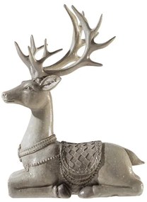 Χριστουγεννιάτικος Διακοσμητικός Τάρανδος Polyester Μπεζ-Καφέ 14x8,3x19εκ. Zen Collection 25.42.51991