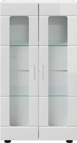 vidaXL Πλαϊνό γραφείο FLORIN Υψηλής γυαλάδας λευκό 55,5 x 29 x 100 εκ