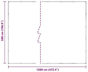 Σαφής μουσαμάς με οπές 5x12 m PVC - Διαφανές