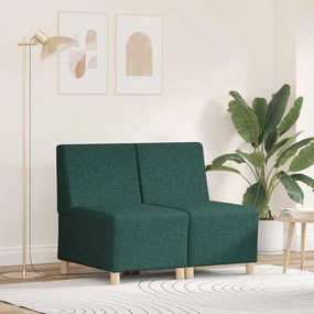 vidaXL Μοναδικός Καναπές χωρίς Χερούλια 2 pcs Σκούρο πράσινο