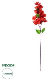 GloboStar® Artificial Garden BOUGAUVILLEA BRANCH 20662 Τεχνητό Διακοσμητικό Κλαδί Μπουκανβίλιας Κόκκινο Κεραμιδί Y80cm