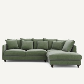 Γωνιακός καναπές-κρεβάτι με βελούδο, Lazare