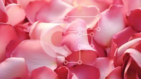 Intra Συλλεκτικό Ξύλινο Παζλ Plywood 4mm - Μεγάλος σωρός από ροζ ροδοπέταλα φόντου Σε Ξύλινο Κουτί - Διαστάσεις: 10x10 cm – 25 κομμάτια