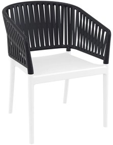 Πολυθρόνα Portofino 20.0878 58x58x80cm Black-White