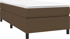 vidaXL Κρεβάτι Boxspring με Στρώμα Σκούρο Καφέ 100x200 εκ. Υφασμάτινο