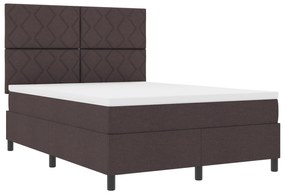 vidaXL Κρεβάτι με Στρώμα Καφέ 140x200 cm Υφασμάτινο