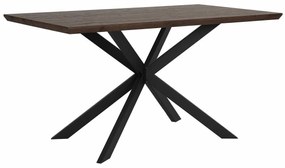 Τραπέζι Berwyn 1139, Σκούρο ξύλο, Μαύρο, 75x80x140cm, 27 kg, Ινοσανίδες μέσης πυκνότητας, Μέταλλο | Epipla1.gr