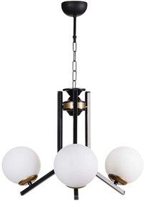 Φωτιστικό Οροφής 534LUN5841 60x75cm 3xE27 40W Black-White Opviq