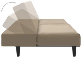 Καναπές Κρεβάτι Διθέσιος Καπουτσίνο από Συνθετικό Δέρμα - Καφέ