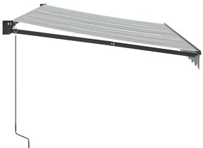 vidaXL Τέντα Πτυσσόμενη Ανθρακί και Λευκή 3,5x2,5μ. Ύφασμα / Αλουμίνιο