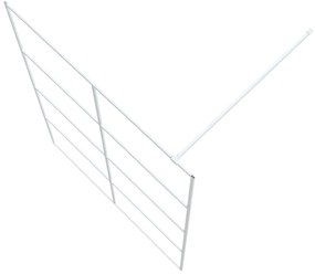 vidaXL Διαχωριστικό Ντουζιέρας Λευκό 140x195 εκ. από Διάφανο Γυαλί ESG
