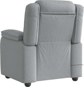 vidaXL Πολυθρόνα Μασάζ Ανακλινόμενη Ανοιχτό Γκρι Υφασμάτινη