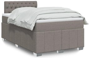 vidaXL Κρεβάτι Boxspring με Στρώμα Taupe 120x190 εκ. Υφασμάτινο