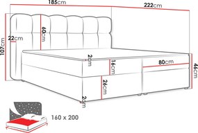 Επενδυμένο Κρεβάτι Softi II-Μπεζ-160 x 200