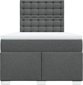 vidaXL Κρεβάτι Boxspring με Στρώμα Σκούρο Γκρι 120x200 εκ. Υφασμάτινο