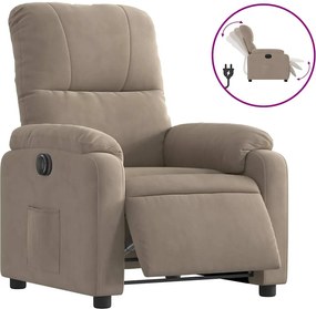 vidaXL Πολυθρόνα Ηλεκτρική Ανακλινόμενη Taupe Ύφασμα Μικροϊνών
