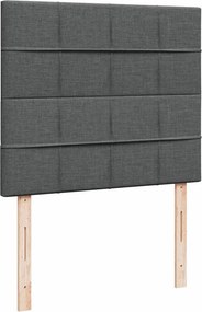 vidaXL Κρεβάτι Boxspring με Στρώμα Σκούρο Γκρι 120x190 εκ Υφασμάτινο